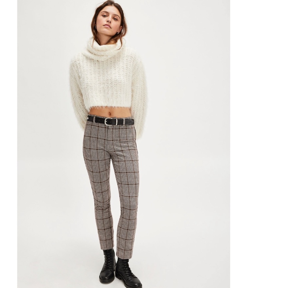 NWT Free People Molly Houndstooth Plaid Pants